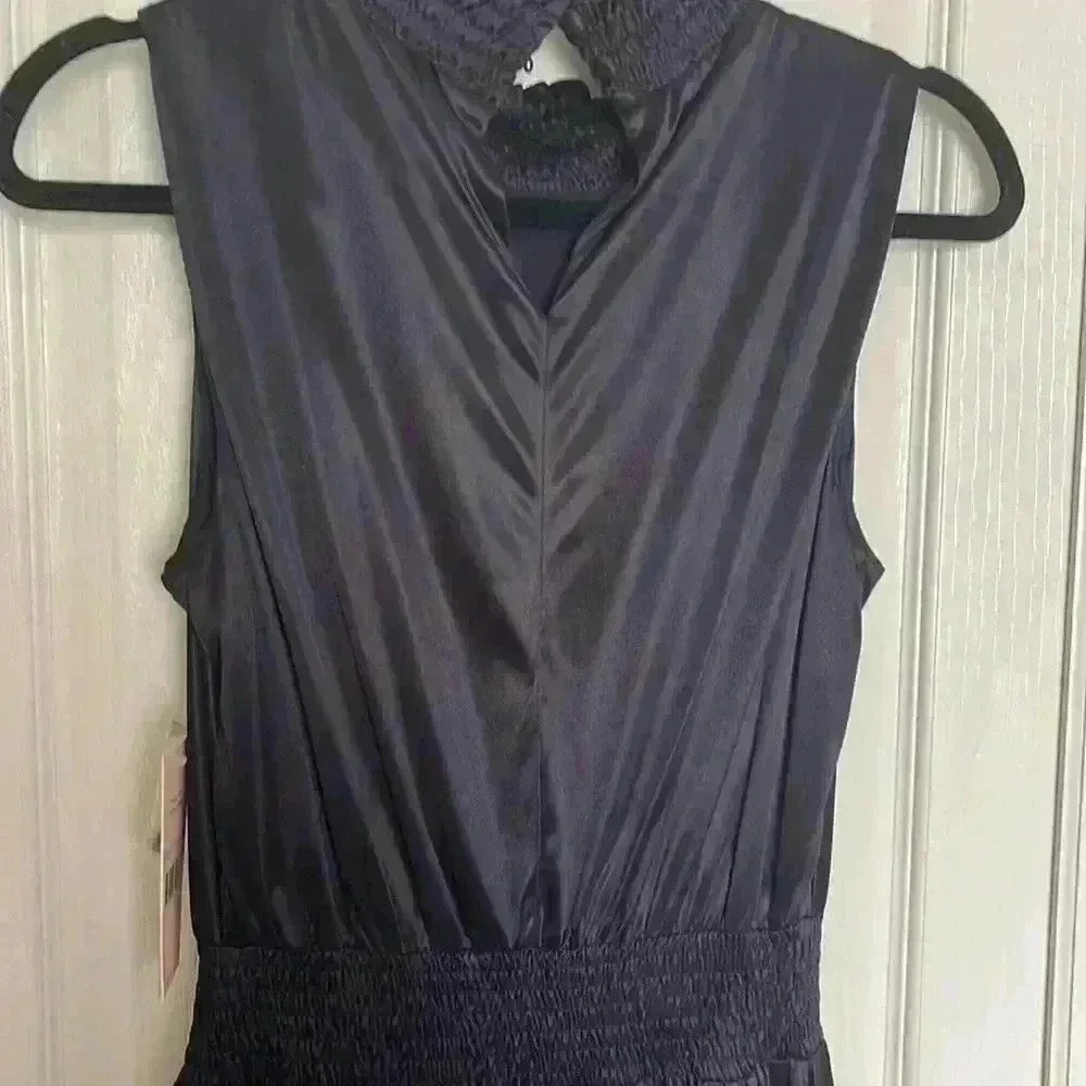 Nanette Lepore navy knee length satin dress NWT - Picture 6 of 6